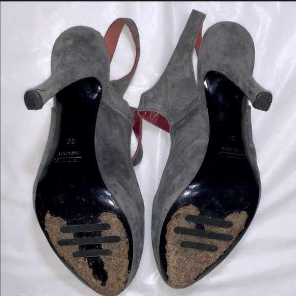 Lesilla High Heels AnkleStrap Sz7 Gray Suede - Picture 8 of 8